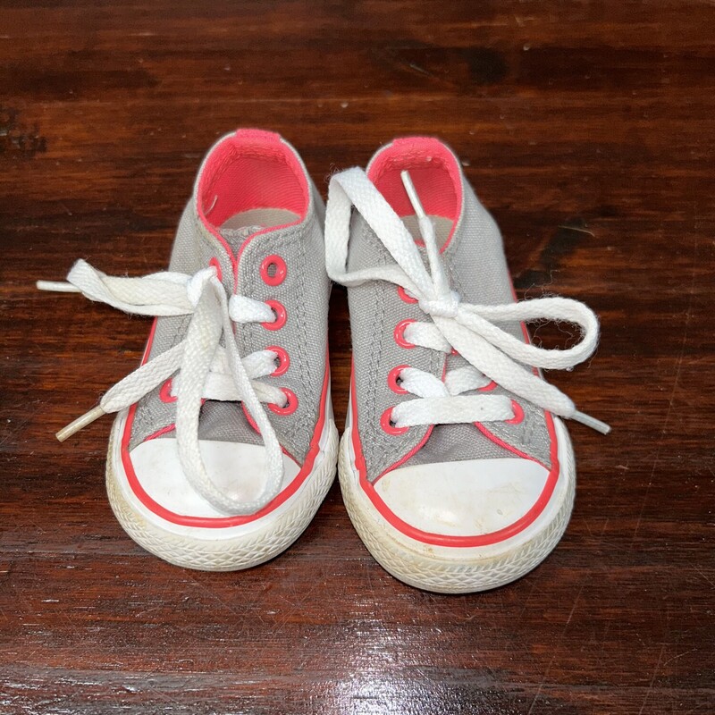 4 Grey/Pink All Stars, Grey, Size: Shoes 4