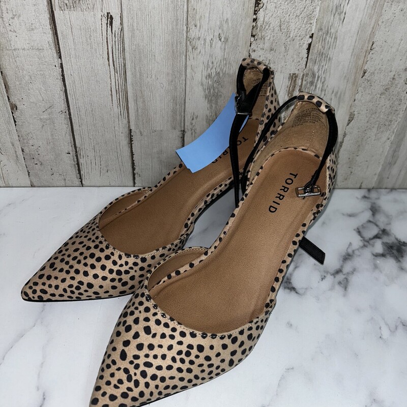 A8.5 Tan Spotted Heels, Tan, Size: Shoes A8.5