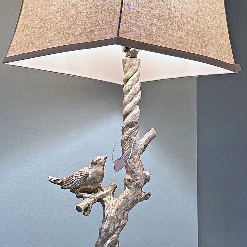 Gold Bird Lamp with Square Shade
28 In Tall