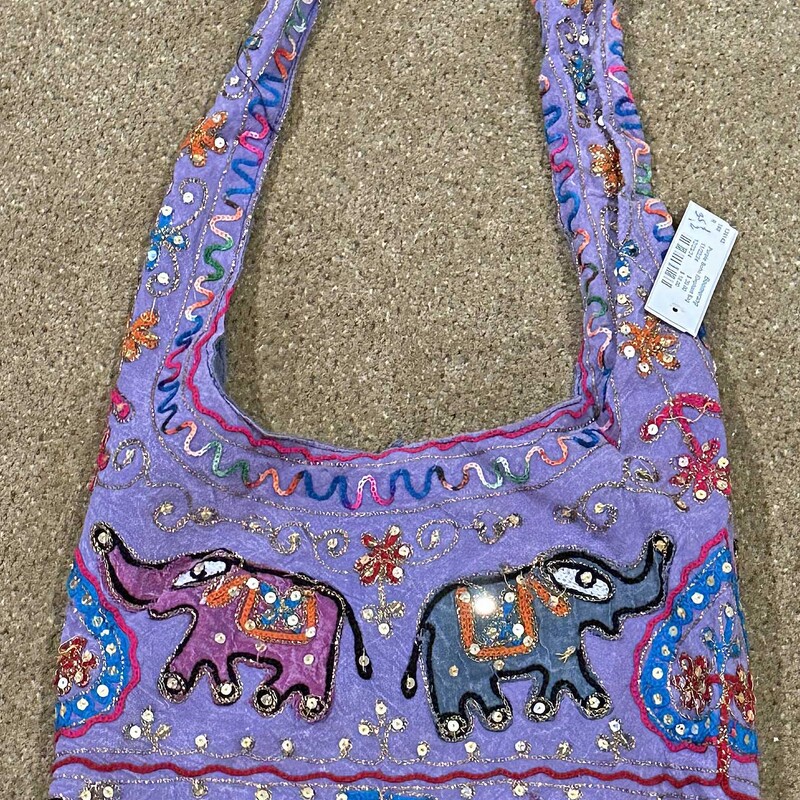 Purple Boho Elephant Shoulder Bag
35 In x 12 In