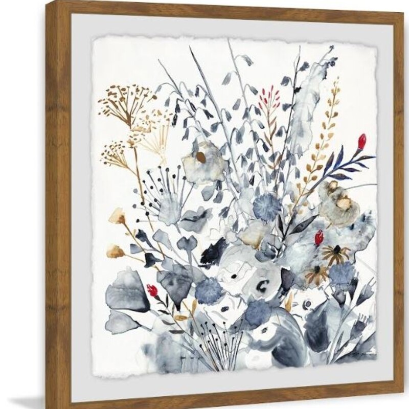 Painted Watercolor Flowers
White, Tan, Blue, Red
Size: 24x24H