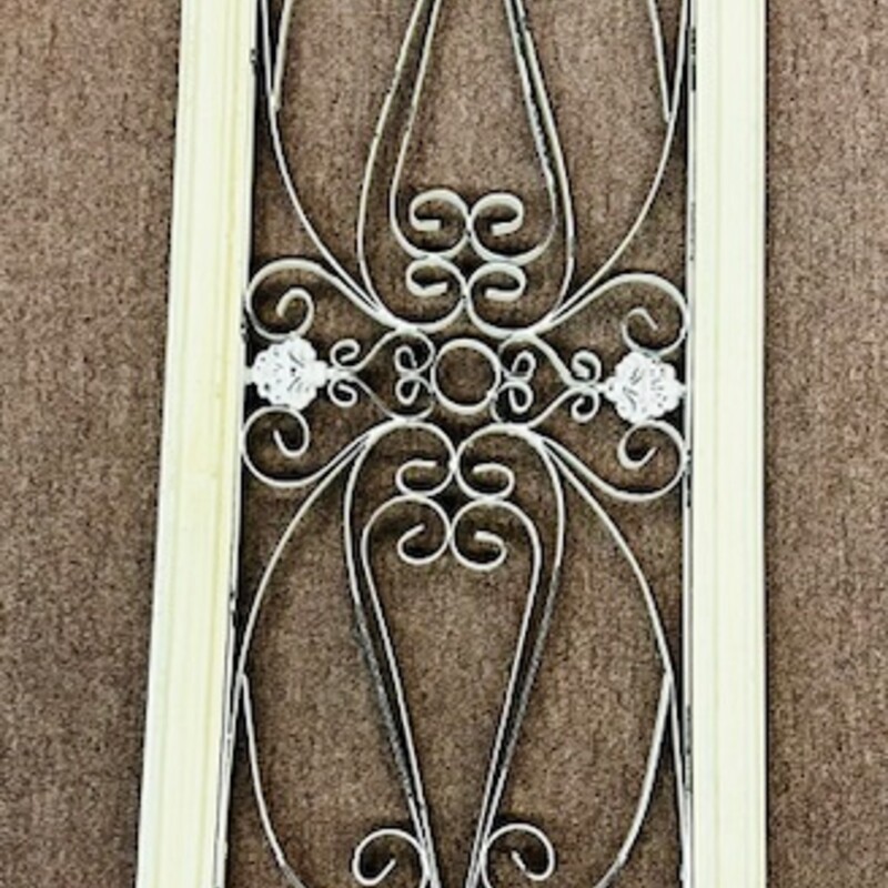 Wood Metal Scroll Panel Wall Decor
Cream Size: 13.5 x 36H