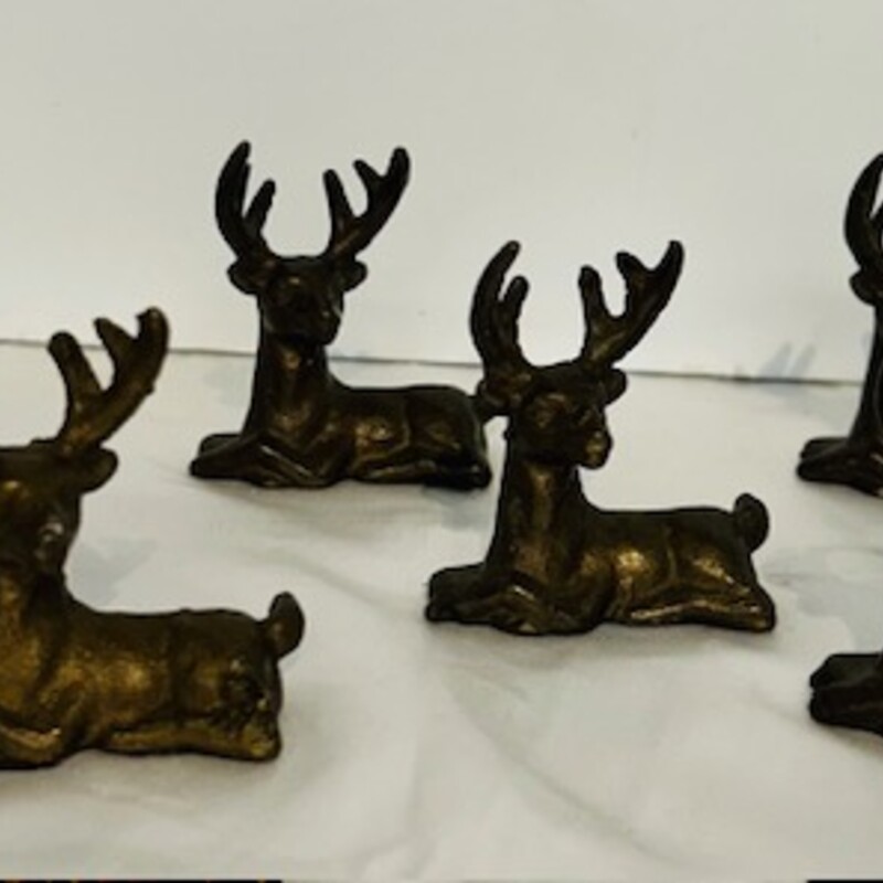 Set of 6 Bronze Deer Cardholders
Bronze, Size: 2x2H