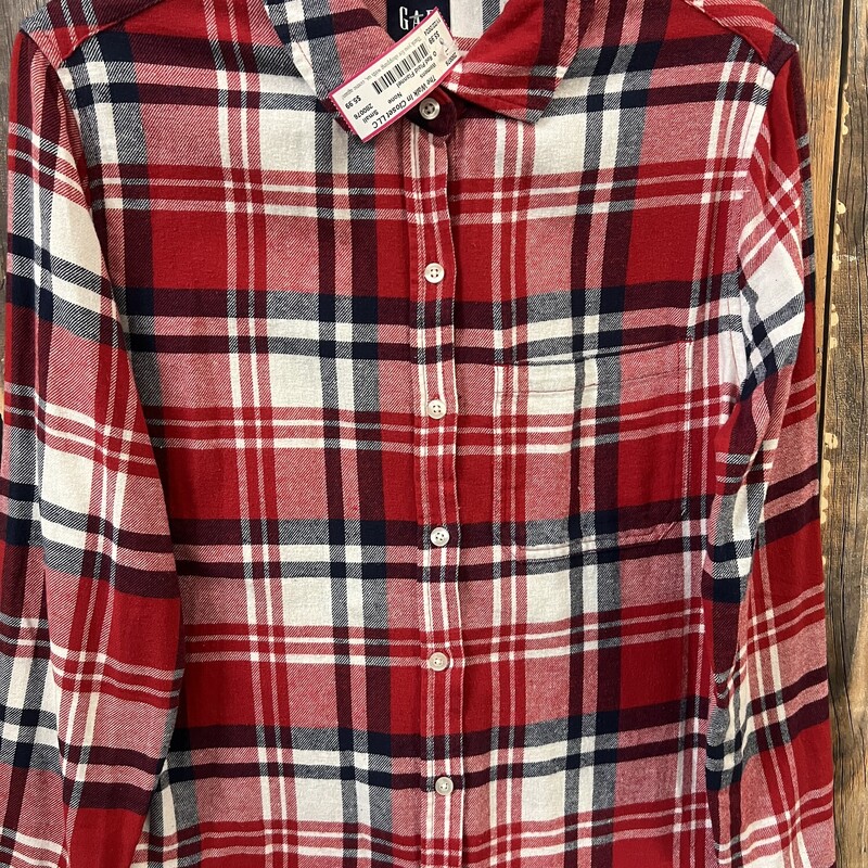 Red Plaid Flannel, Size: Small