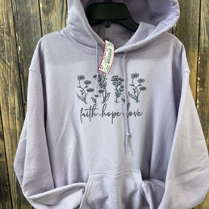 Purple Faith Hope Hoodie, Size: Small