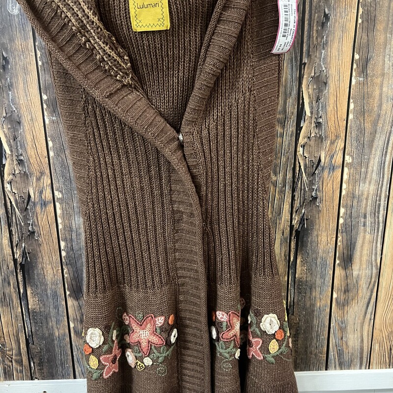 Brown Vest With Knit Flow, Size: Med