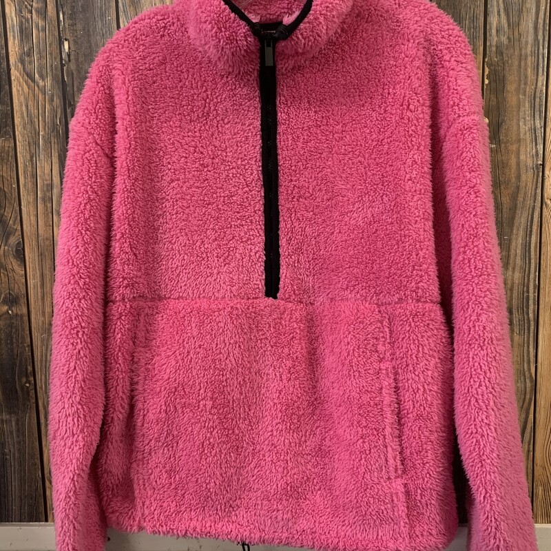 Fuzzy Pink Halfzip, Size: XL