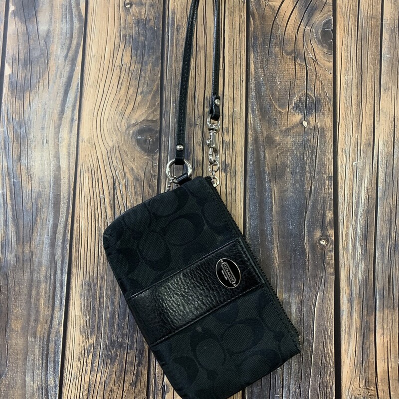 Coach Black Wristlet, Size: Small