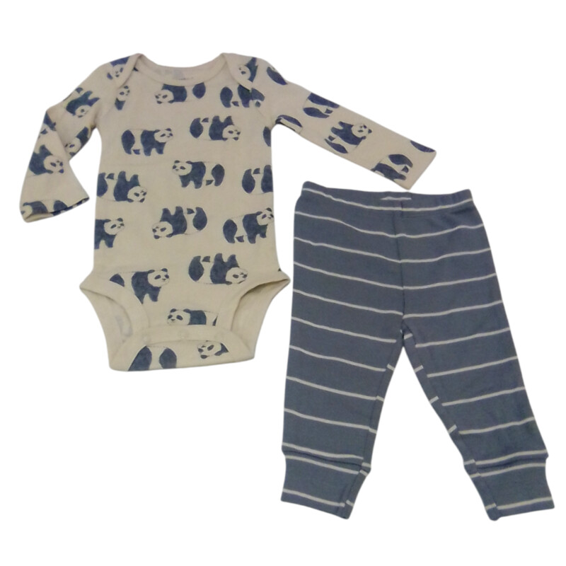 2pc Ls Onesie/Pants:Panda