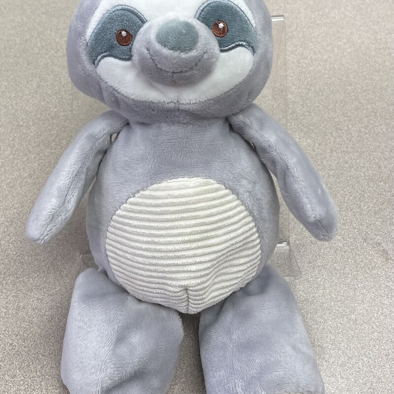 Sloth Rattle Stuff Toy, Grey, Size: Pre-owned