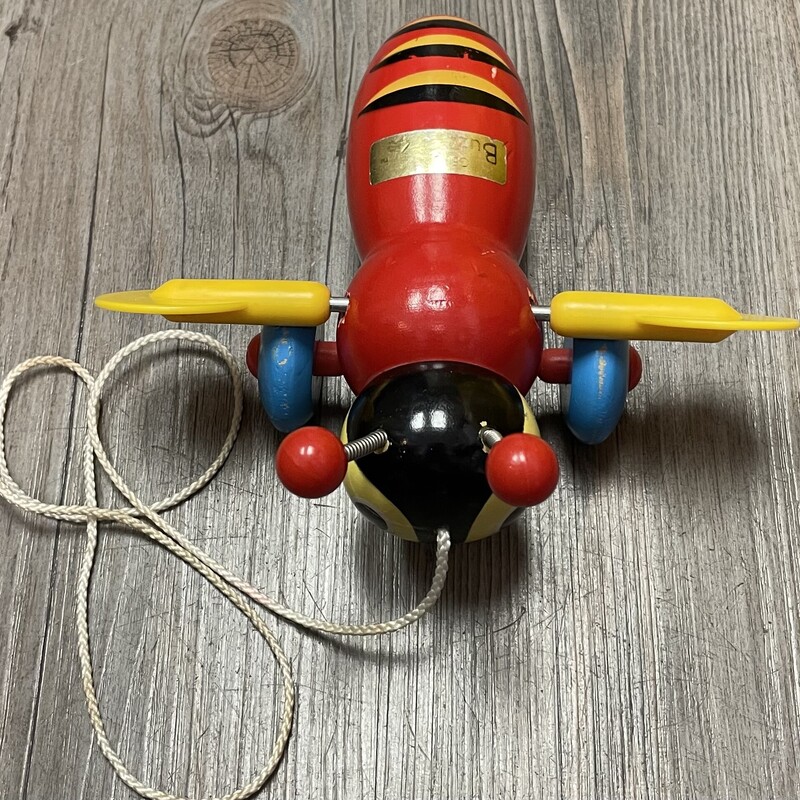 Buzzy Bee Pull Along Wooden  Toy, Multi, Size: Pre-owned