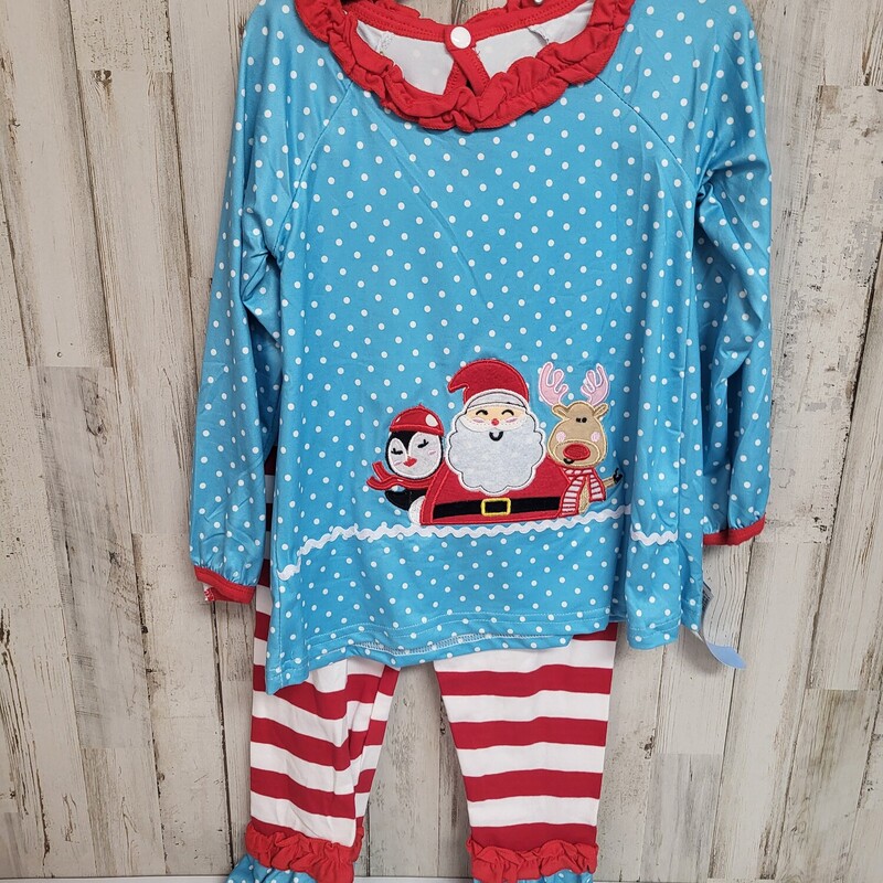 NEW 3/4T 2pc Blue Santa S, Blue, Size: Girl 3T