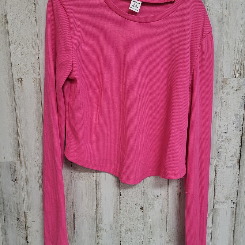 11/12 Hot Pink Ribbed Top, Pink, Size: Girl 10 Up