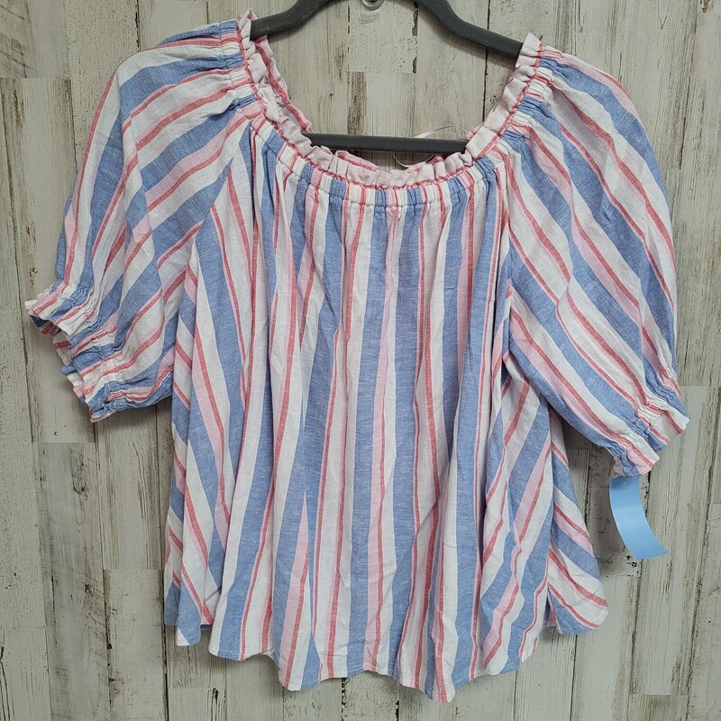 M Blue Stripe Top, Blue, Size: Ladies M