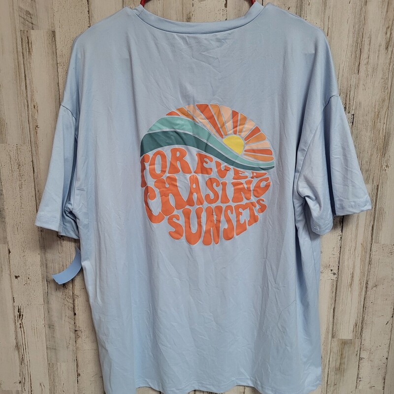 M Chasing Sunsets Tee, Blue, Size: Ladies M