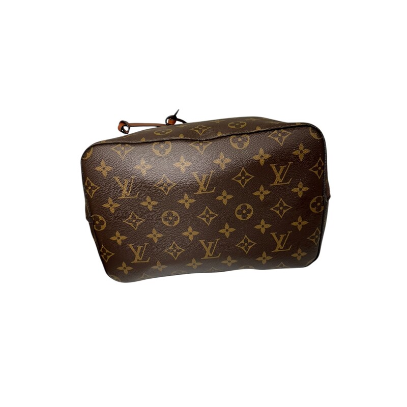 Louis Vuitton Neonoe<br />
Size: MM<br />
Brown<br />
<br />
Date Code: SD2290<br />
<br />
Dimensions:<br />
10.2 x 10.2 x 6.9 inches<br />
(Length x Height x Width)<br />
Strap drop:13.0 inches<br />
Strap drop max:22.0<br />
<br />
In good condition. The trim/piping around the edge is peeling up. Light stainning on the inside.<br />
<br />
Does not come with original dust bag or box.