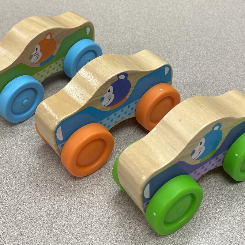 M&D Wooden Cars Set, Multi, Size: 3pc