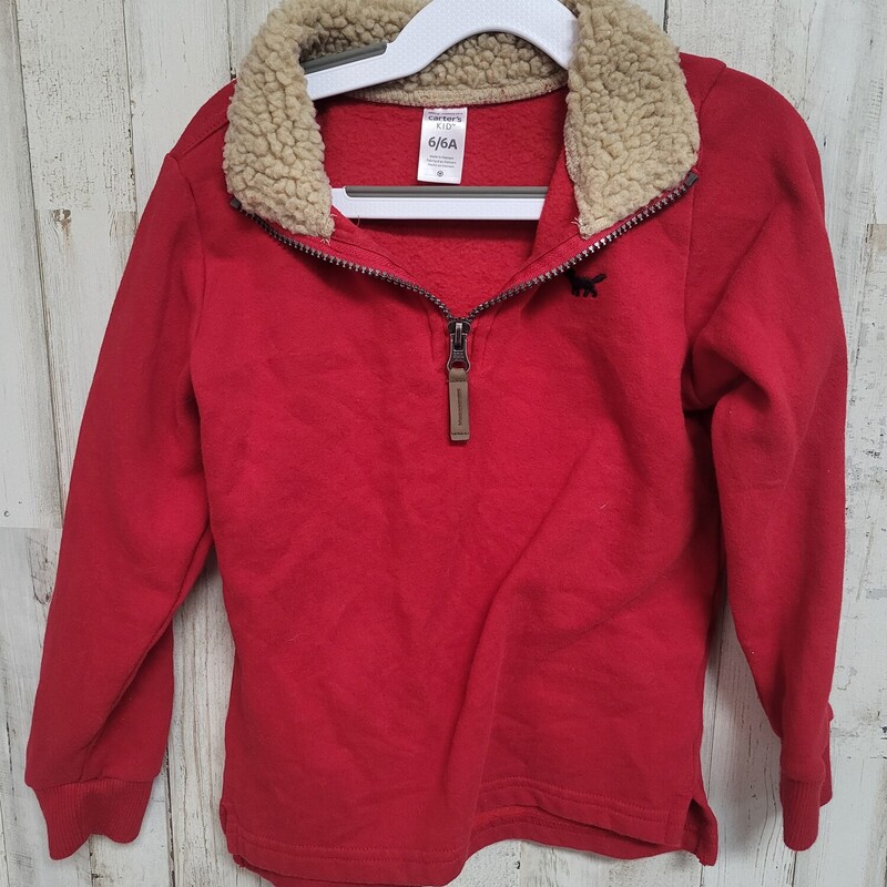 6 Red Zip Pullover, Red, Size: Boy 5-8