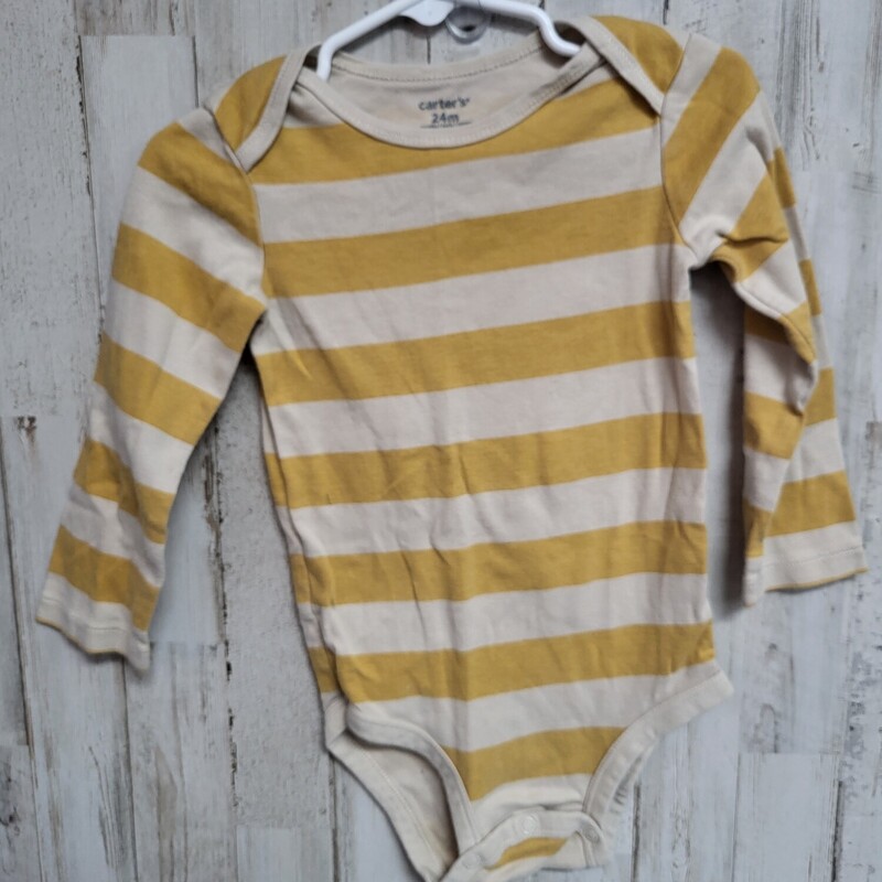 24m Mustard Stripe Onesie, Mustard, Size: Boy 12-24m