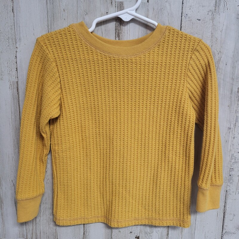 2T Mustard Waffle Knit Lo, Mustard, Size: Boy 2T-4T