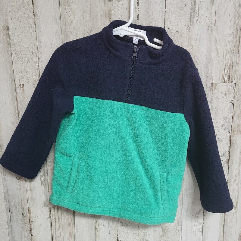 3T Navy/green Fleece Pull, Navy, Size: Boy 2T-4T