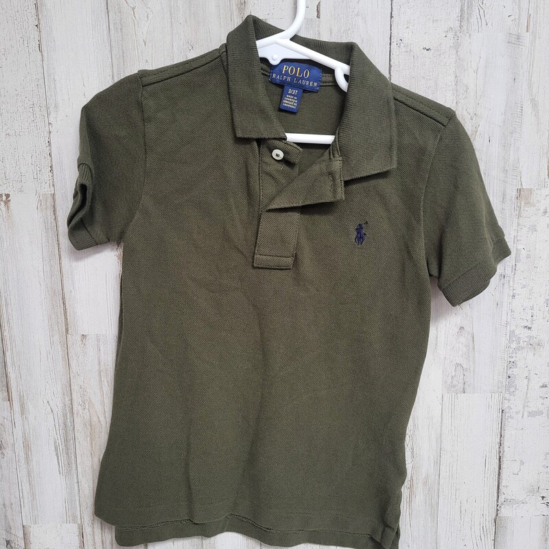 3T Olive Polo, Olive, Size: Boy 2T-4T