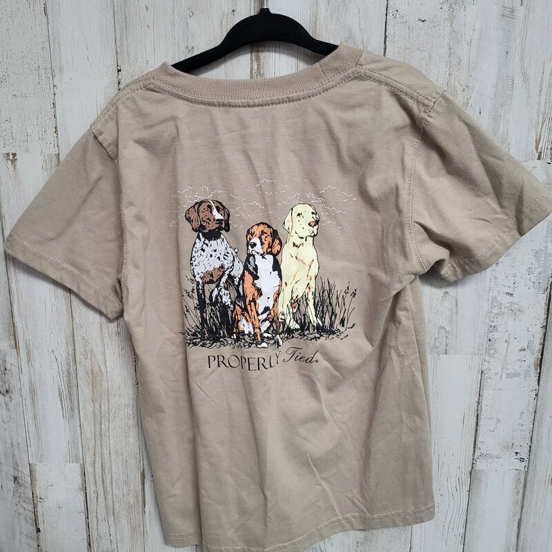 5T Tan Doggy Pocket Tee, Tan, Size: Boy 5-8