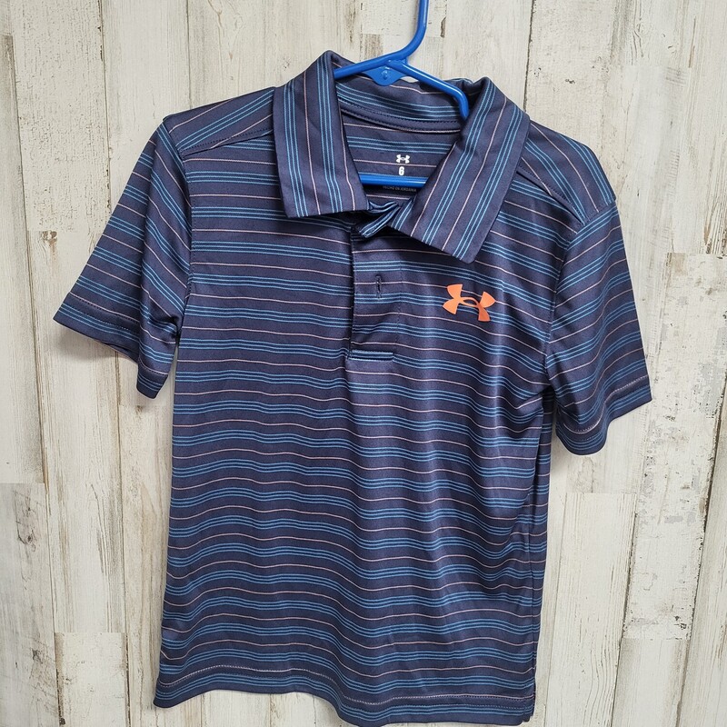 6x Navy Stripe Dry Fit Po, Navy, Size: Boy 5-8