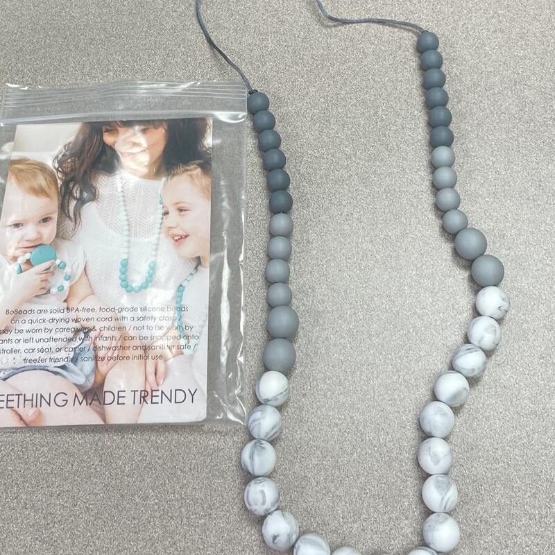 Bobeads Teething Necklace, Grey, Size: Pre-owned