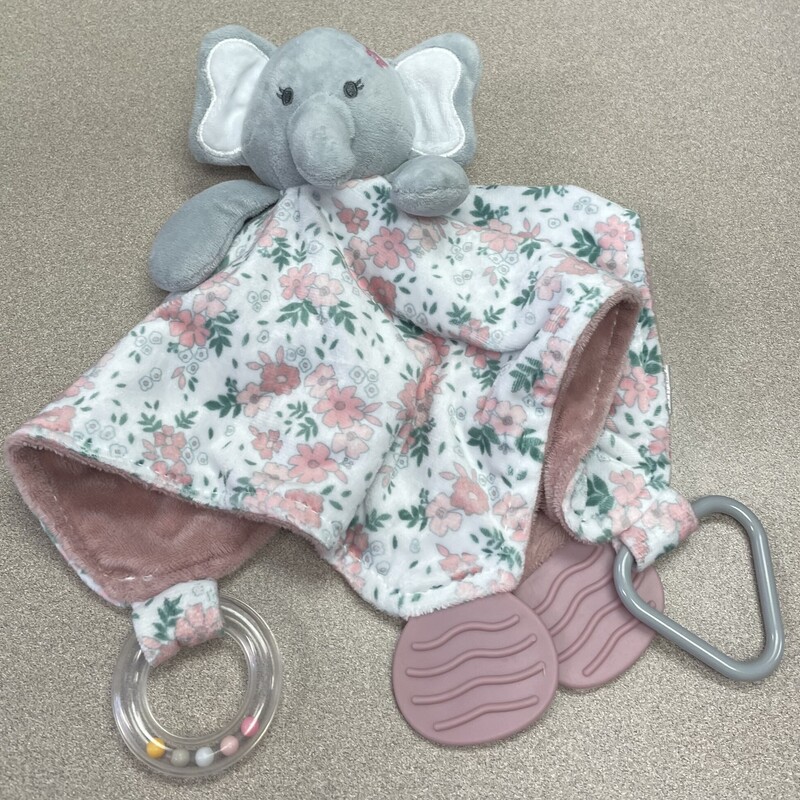 Elephant Teether Plush, Floral, Size: Pre-owned