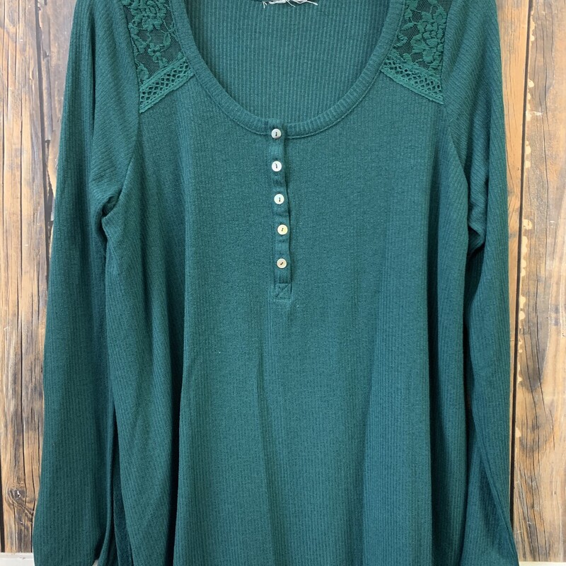 Green Long Sleeve Shirt, Size: L