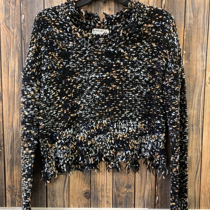 Black/tan/blue Speckled Sweater, Size: M