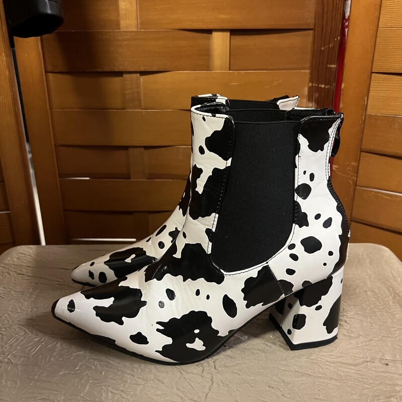 Cow Print Boots, Size: 9.5