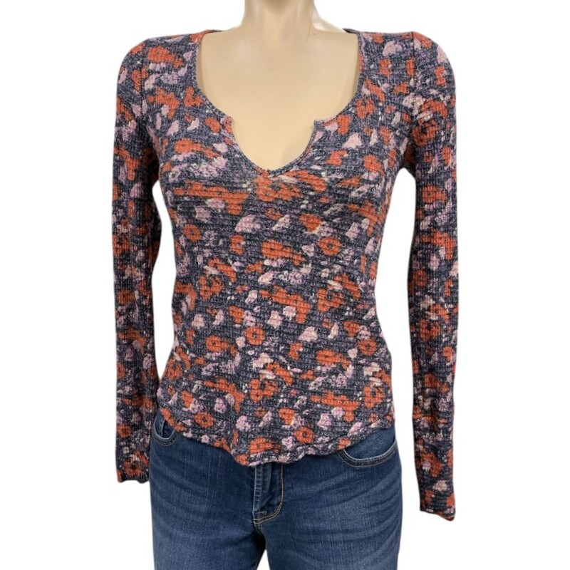 Free People Top LS, Multi, Size: M