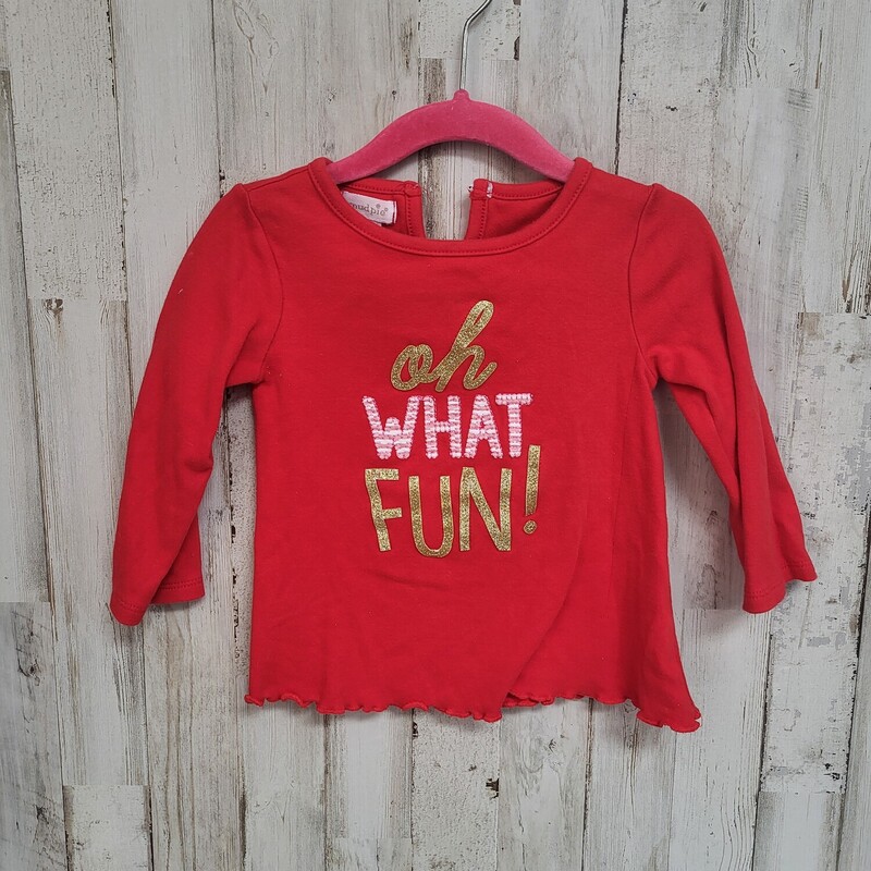 12/18M Oh What Fun Top, Red, Size: Girl 6-12m