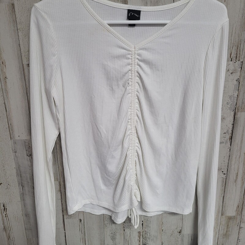 14/16 White Scrunch Top, White, Size: Girl 10 Up