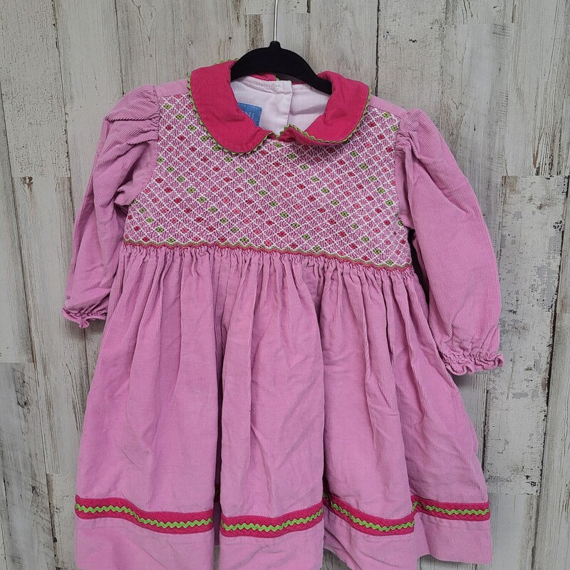 18M Pink Corduroy Smock D