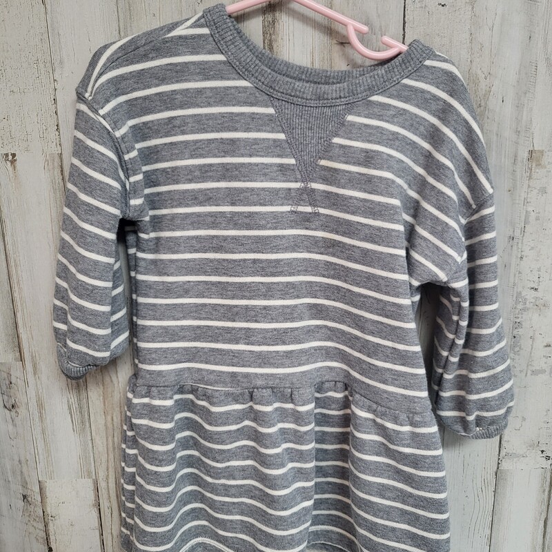 2T Grey Stripe Sweatshirt, Grey, Size: Girl 2T