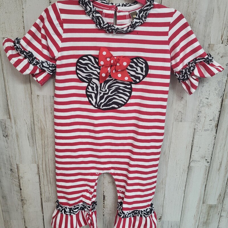 18M Red Minnie Romper, Red, Size: Girl 18-24