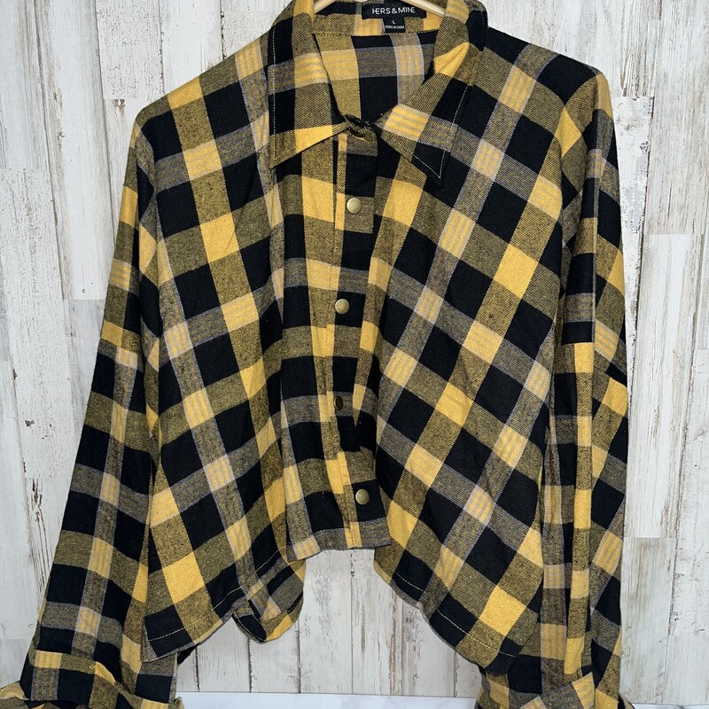 L Yellow Cropped Flannel