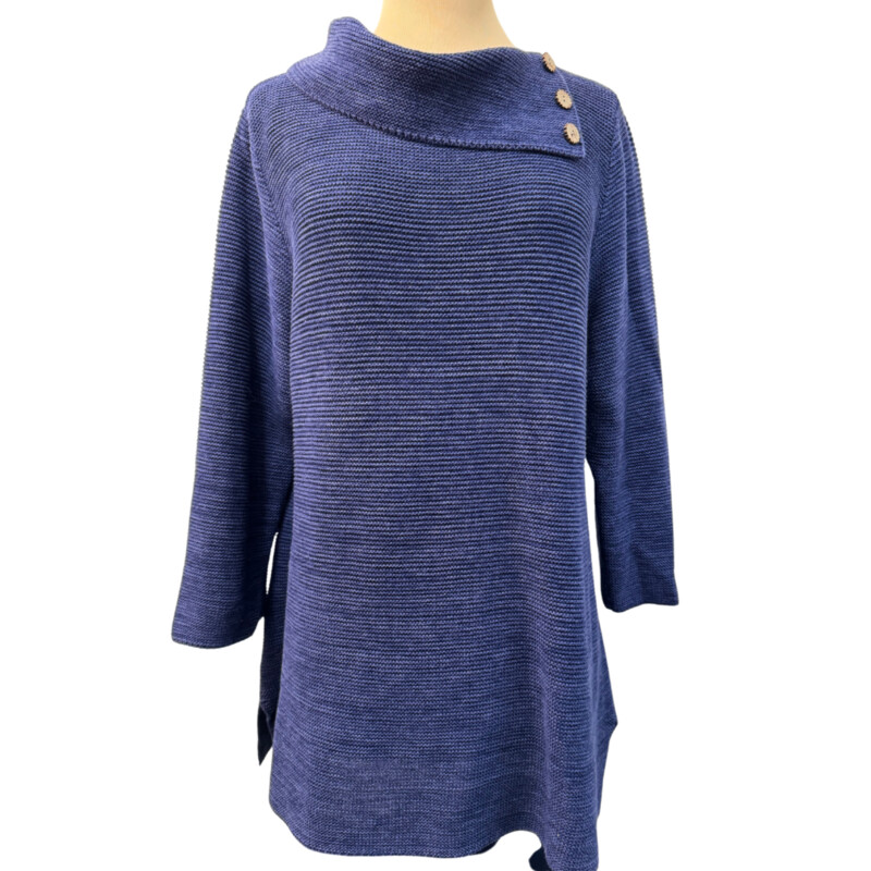 Habitat Tunic Sweater<br />
100% Cotton<br />
Color: Deep Ocean<br />
Size: Large<br />
Gorgeous Weave!