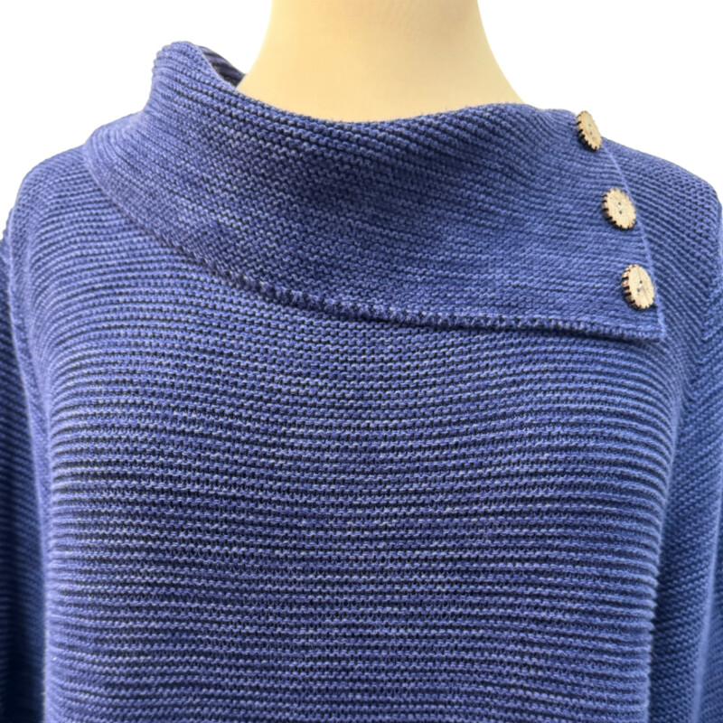 Habitat Tunic Sweater<br />
100% Cotton<br />
Color: Deep Ocean<br />
Size: Large<br />
Gorgeous Weave!