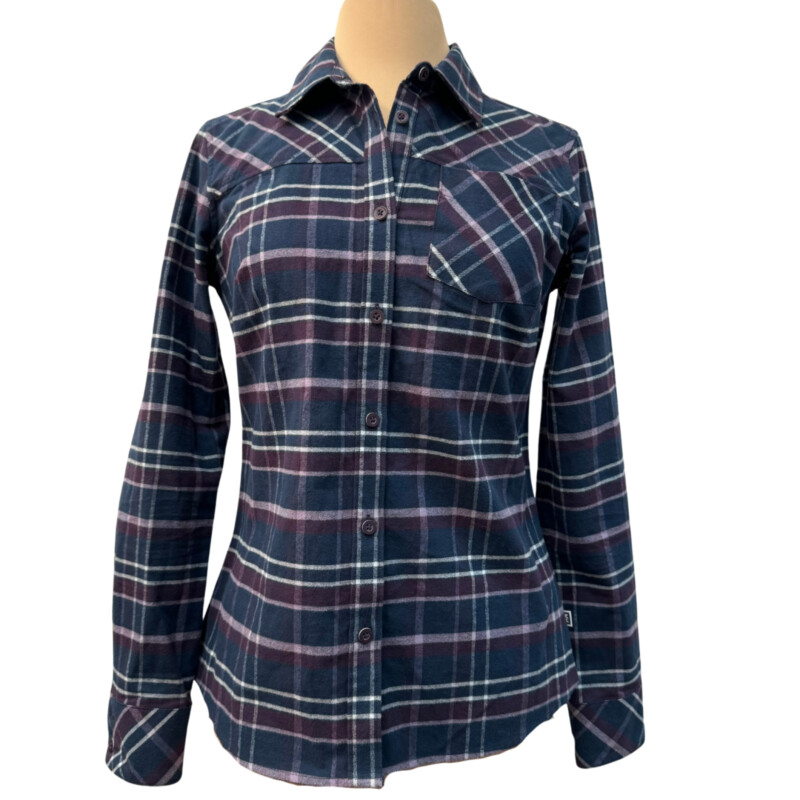 Helly Hansen Plaid Shirt<br />
100% Cotton<br />
Colors: Teal, Plum, Lilac and White<br />
Size: XS