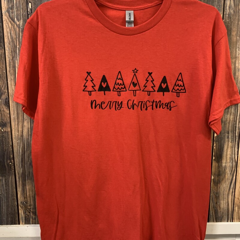 Red Merry Christmas Shirt, None, Size: L