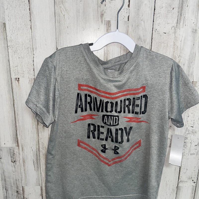 6 Grey Armoured Dry Fit T, Grey, Size: Boy 5-8