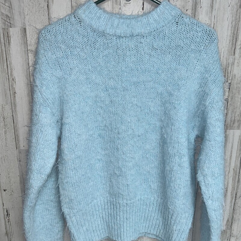 S Lt Blue Fuzzy Knit Swea, Blue, Size: Ladies S