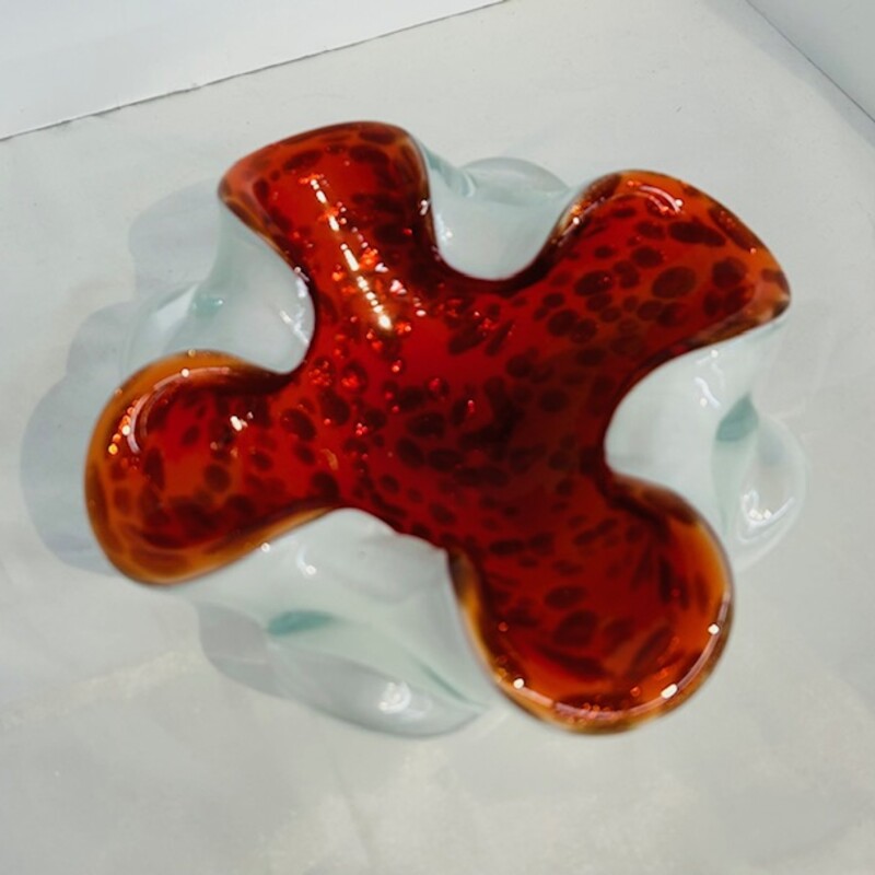 Murano Atomic Glass Bowl
Orange Red White Size: 7 x 3H