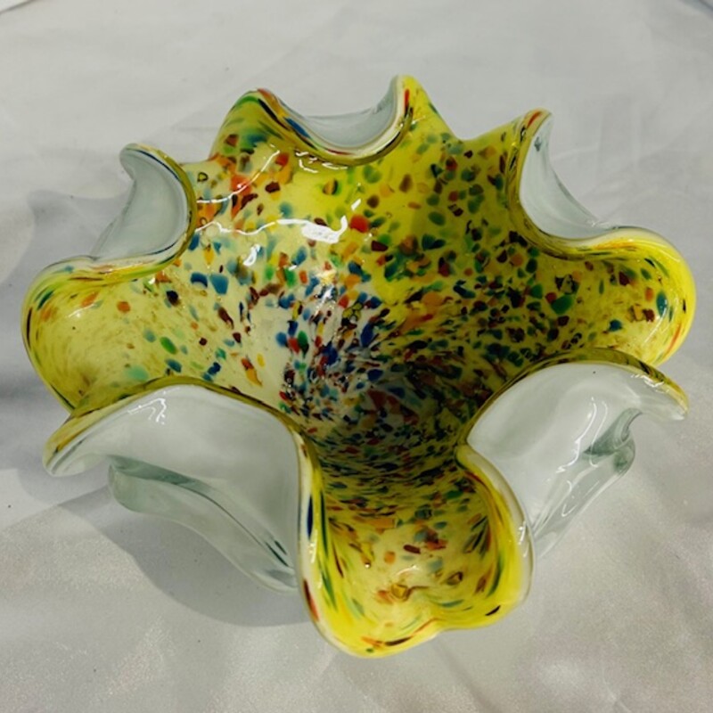 Murano Speckled Glass Bowl
Yellow Multicolored White Size: 6.5 x 2.5H