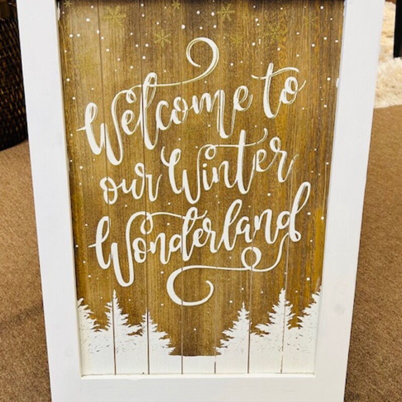 Winter Wonderland Porch Easel
White Brown Size: 19 x 30.5H