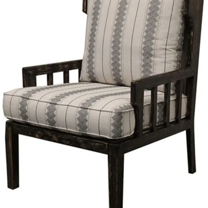 Kelanie Distressed Accent Chair
Black Cream Size: 27 x 29 x 40H
As Is - discoloration on underside of cushion
Retails: $594